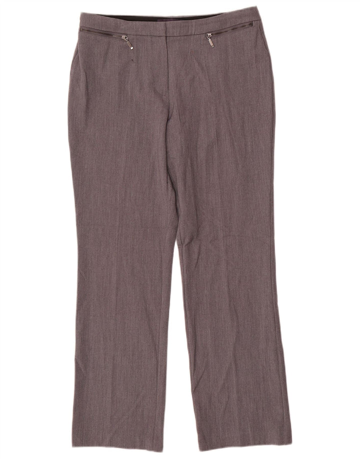 Marks & Spencer Pantalones de traje rectos para mujer UK 12 Medium W30 L28 Gris