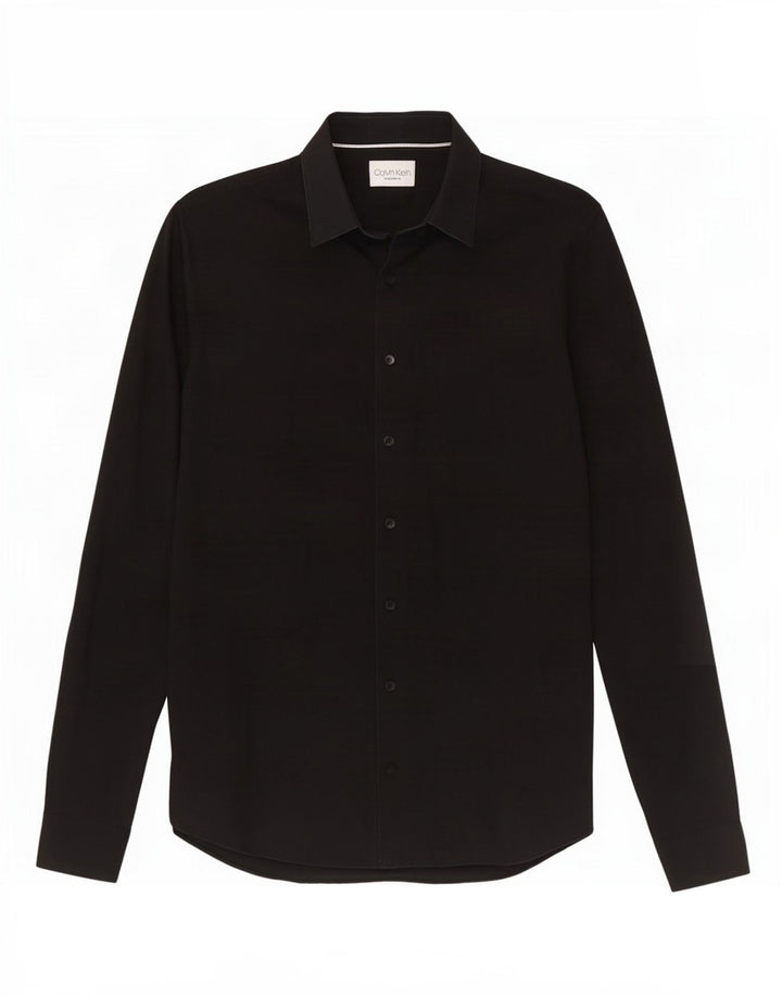 Calvin Klein Camisa Extra Slim Fit para Hombre Talla 38 15 Mediano Negro