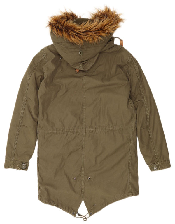 ALPHA INDUSTRIES Chaqueta parka con capucha para hombre UK 36 Small Algodón caqui