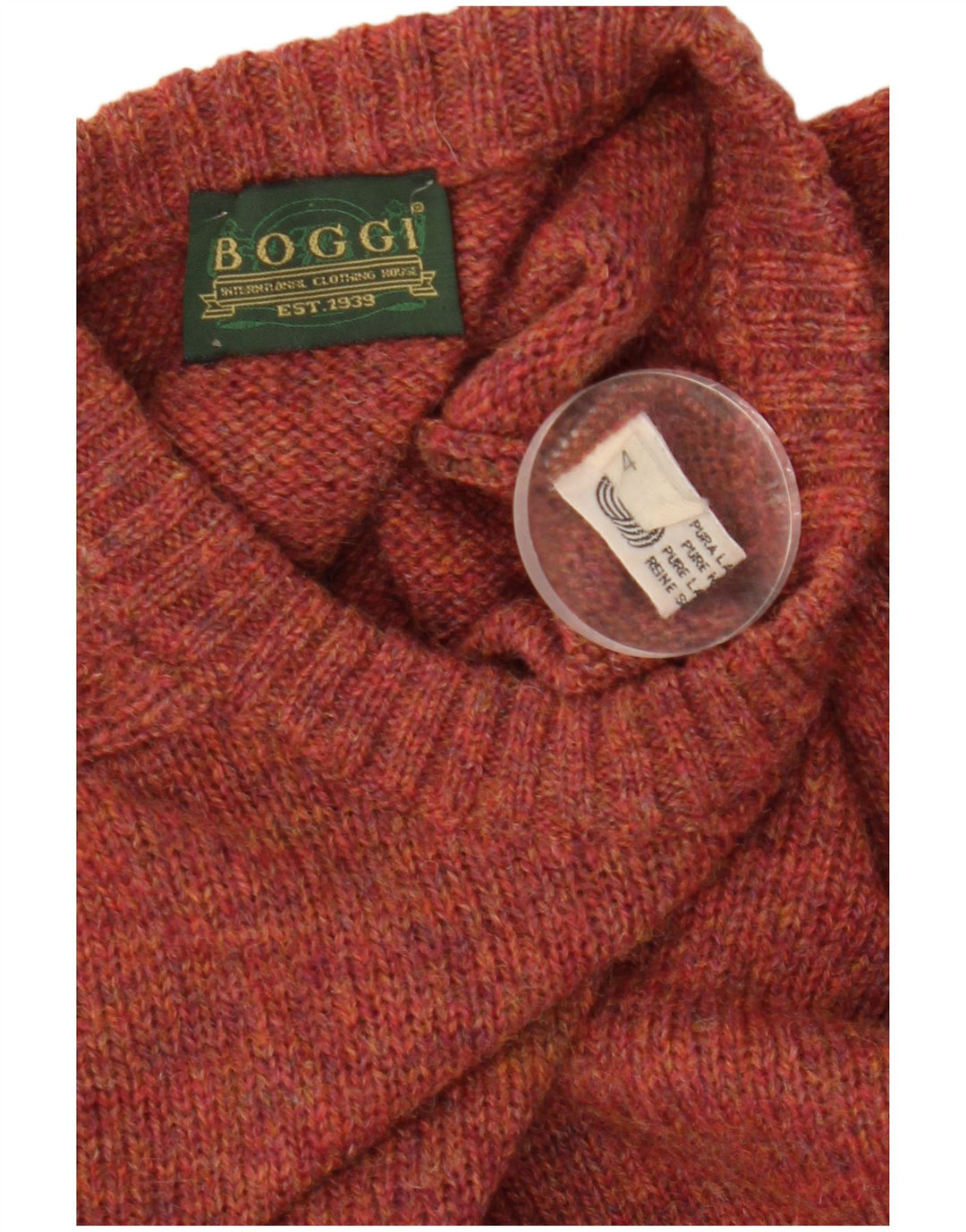 Boggi Hombre Jersey De Cuello Redondo De Lana Granate Medio