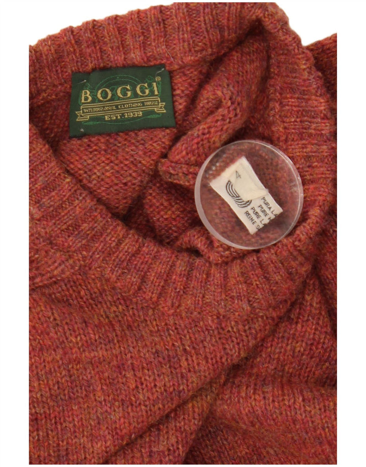 Boggi Hombre Jersey De Cuello Redondo De Lana Granate Medio