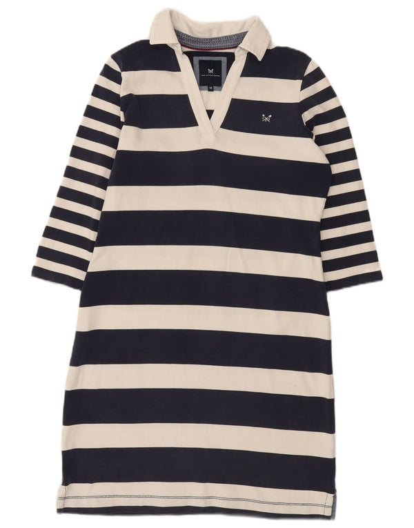 Crew Clothing Vestido polo de manga 3/4 para mujer UK 40 Medio azul marino a rayas