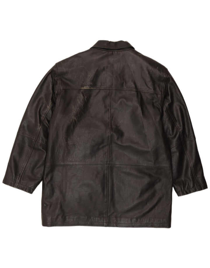 Debenhams Chaqueta de cuero para hombre UK 40 Large Cuero negro