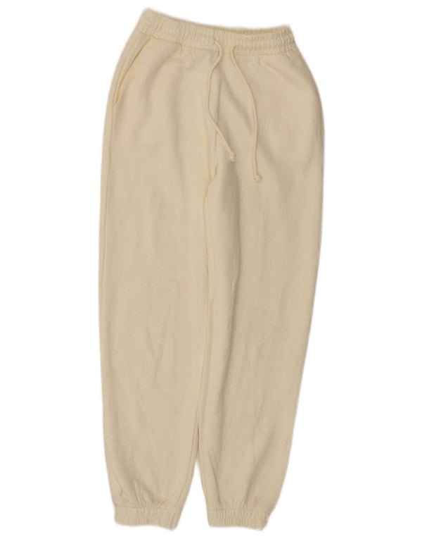 Zara Mujer Pantalones De Chándal Joggers UK 8 Small Off White Poliéster