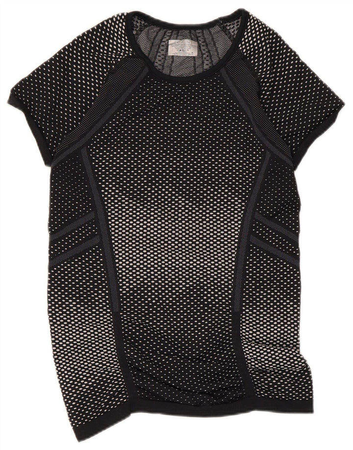 ATHLETA Camiseta para mujer Top UK 8 Small Black Spotted Poliéster