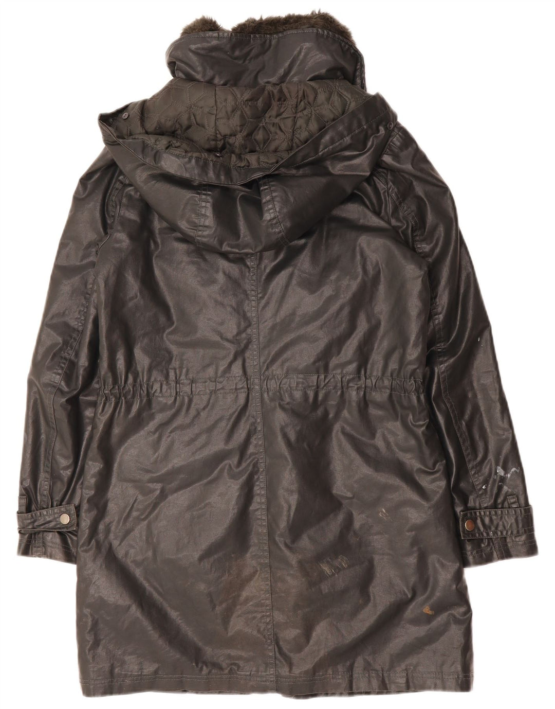 MINT VELVET Womens Hooded Overcoat UK 8 Small Grey
