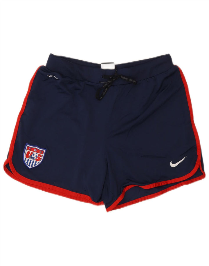 Nike Pantalones cortos deportivos Dri Fit para mujer UK 8 Small Azul marino Poliéster