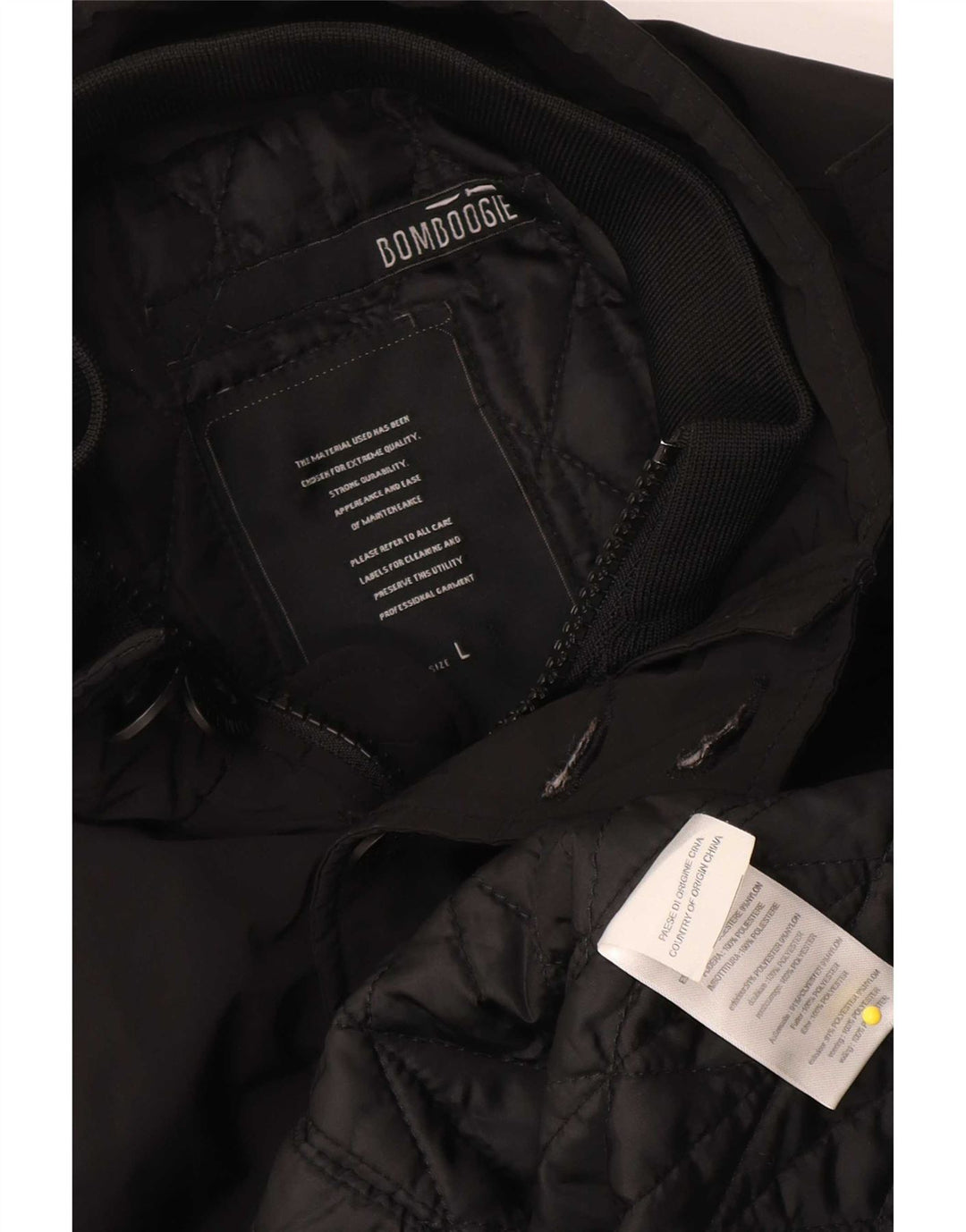 Bomboogie Abrigo acolchado militar para mujer UK 44 Grande Poliéster negro