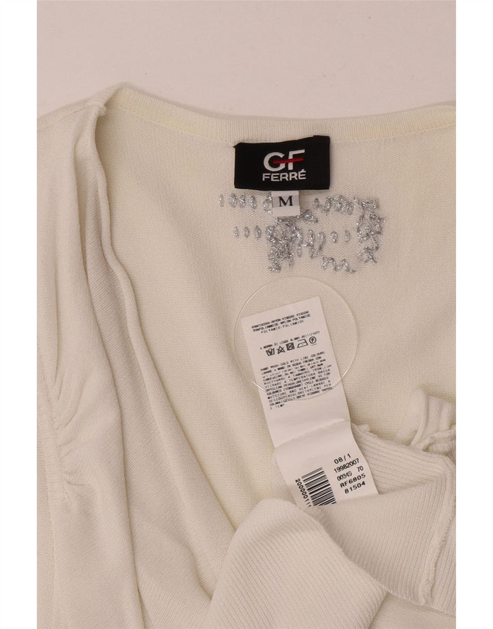 Gianfranco Ferre Blusa sin mangas para mujer UK 42 Viscosa blanca mediana