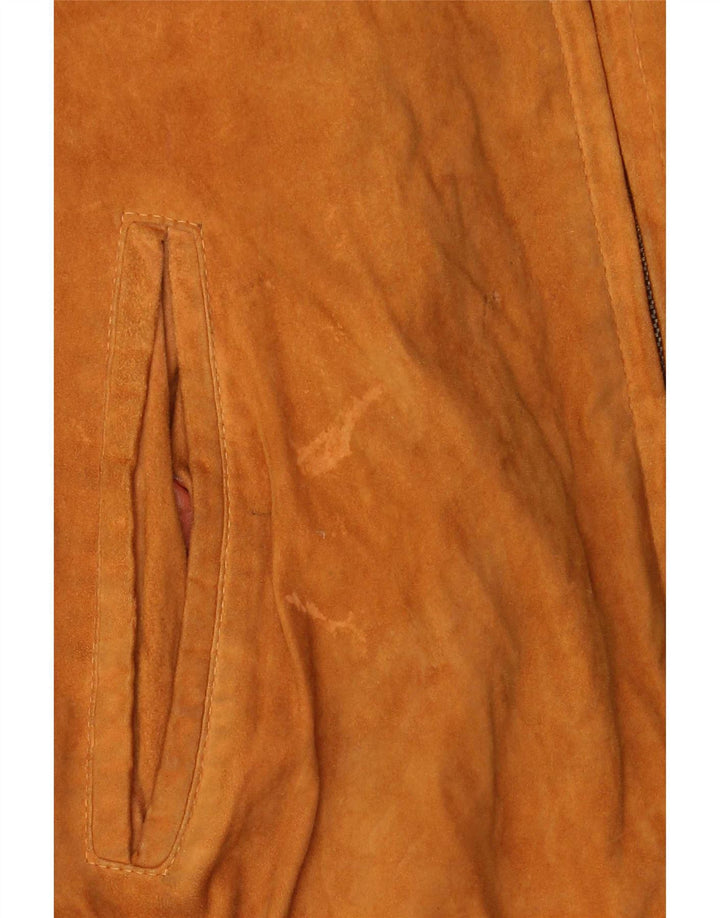 Vintage hombres ante bomber chaqueta IT 54 2XL cuero marrón