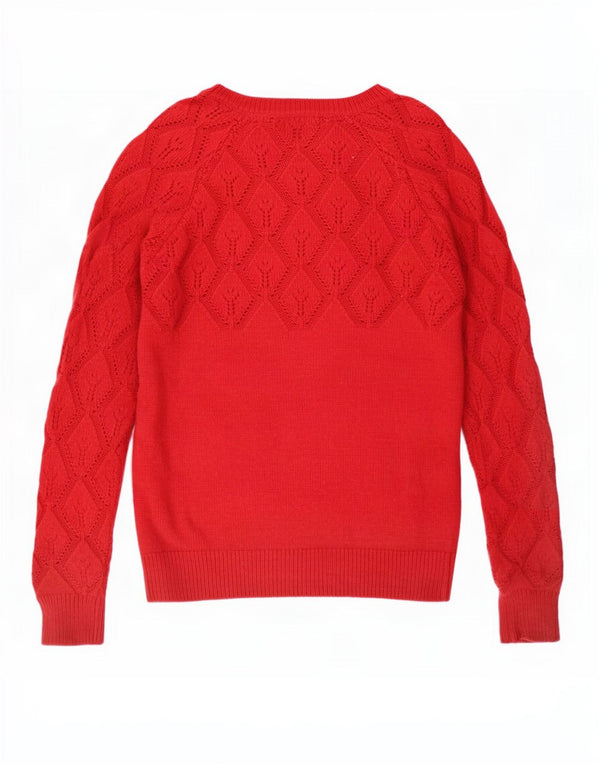 Crew Clothing Suéter de cuello redondo para mujer UK 8 Small Borgoña Acrílico