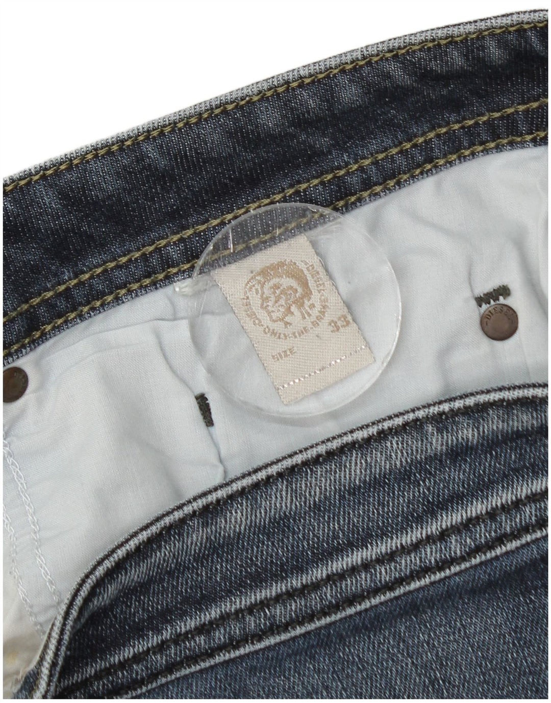 Diesel Vaqueros Rectos Desgastados Para Hombre W33 L27 Azul