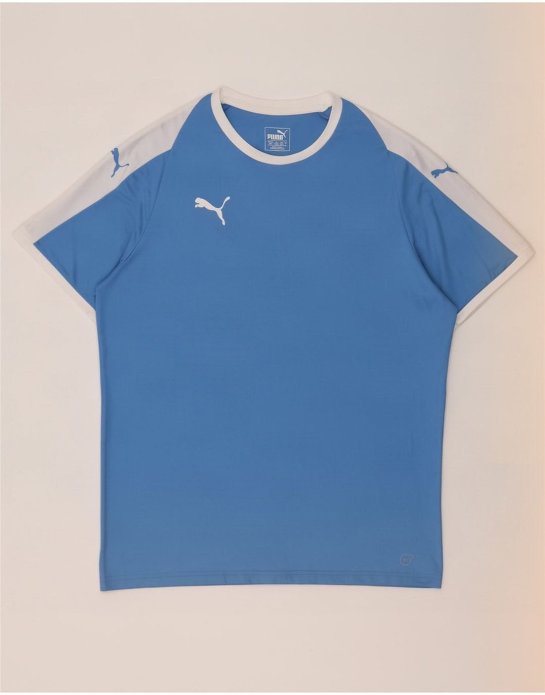 Puma Camiseta para hombre Top Large Azul Colorblock Poliéster
