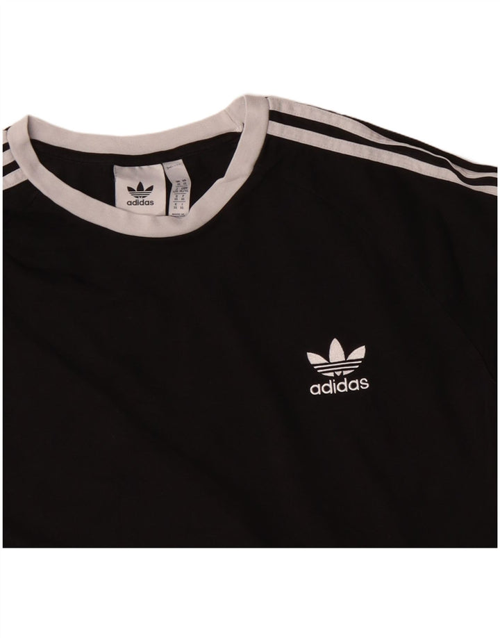 ADIDAS Hombre Camiseta Manga Larga XL Algodón Negro
