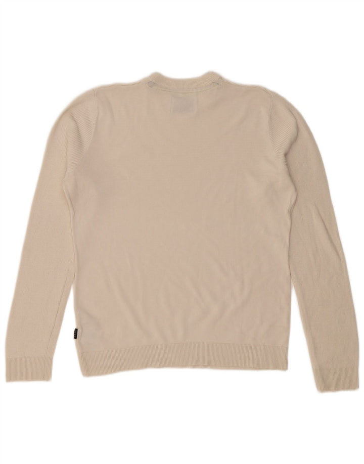 JACK & JONES Hombre Core Crew Neck Jumper Sweater Medium Off White Algodón