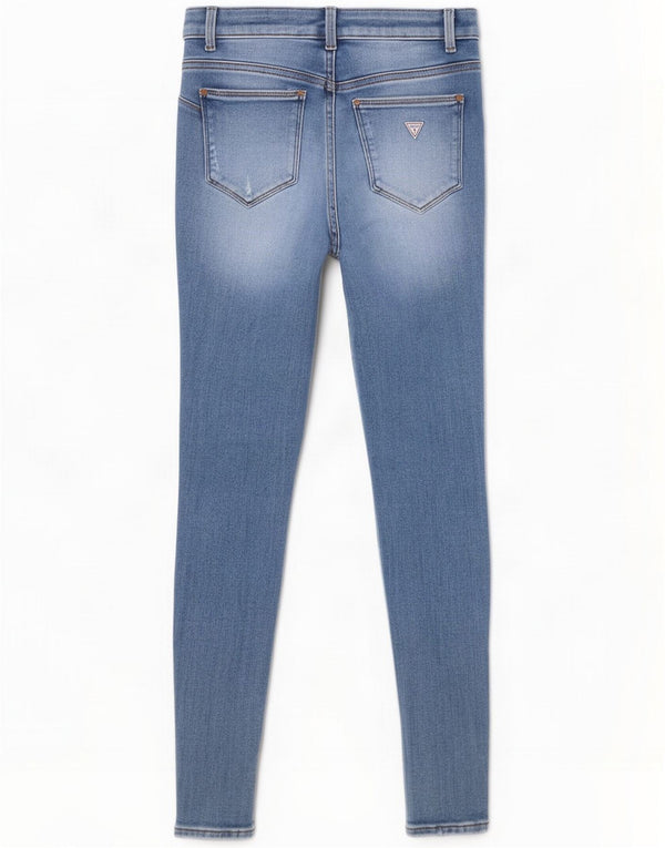 Guess Jeans ajustados de talle medio desgastados Curvy X para mujer W27 L28 Algodón azul