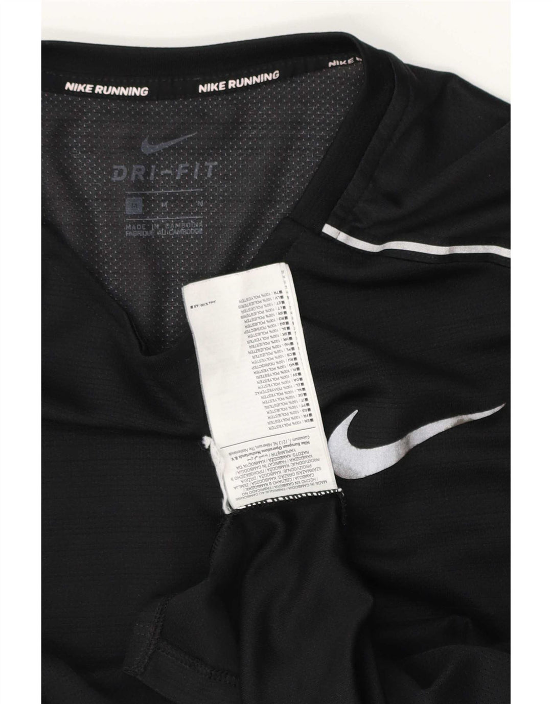 Nike Dri Fit Top manga larga poliéster negro mediano para hombre