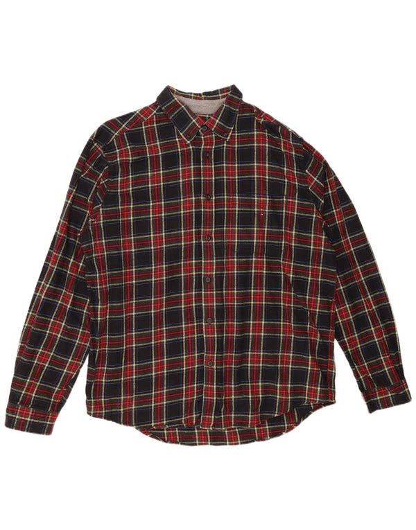 EDDIE BAUER Camisa de franela para hombre XL Algodón a cuadros multicolor