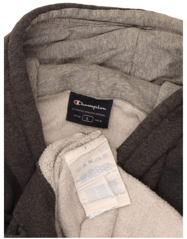 CHAMPION Sudadera con capucha para hombre Jersey grande de algodón gris