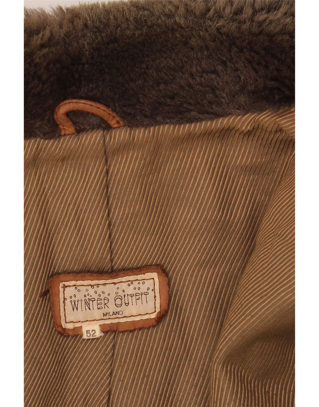 VINTAGE Chaqueta de cuero para hombre IT 52 XL Bloque de color marrón