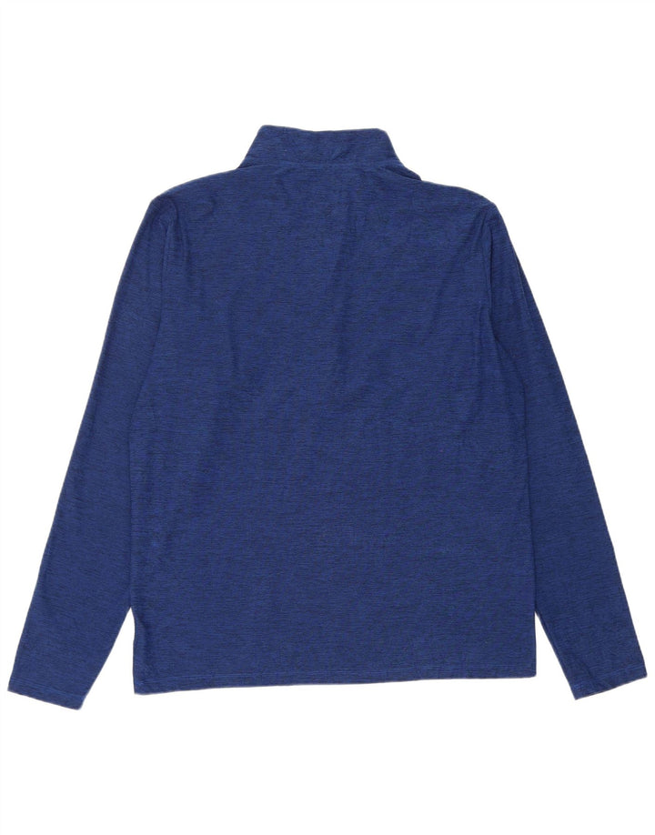 New Balance Hombre Zip Neck Jersey Chándal Top Grande Azul Moteado
