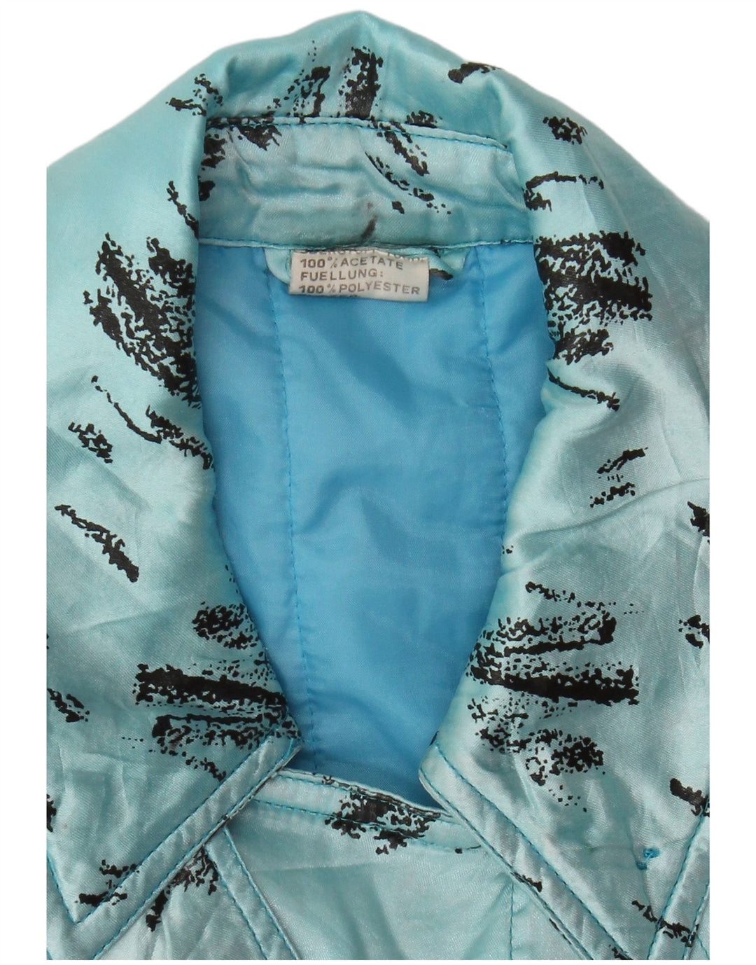 Vintage hombres patrón abstracto chaqueta cortavientos Reino Unido 36 azul pequeño