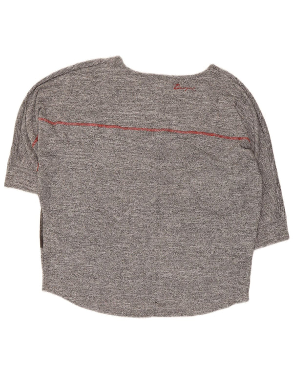 Desigual Top gráfico para mujer manga 3/4 UK 44 Gris medio Geométrico