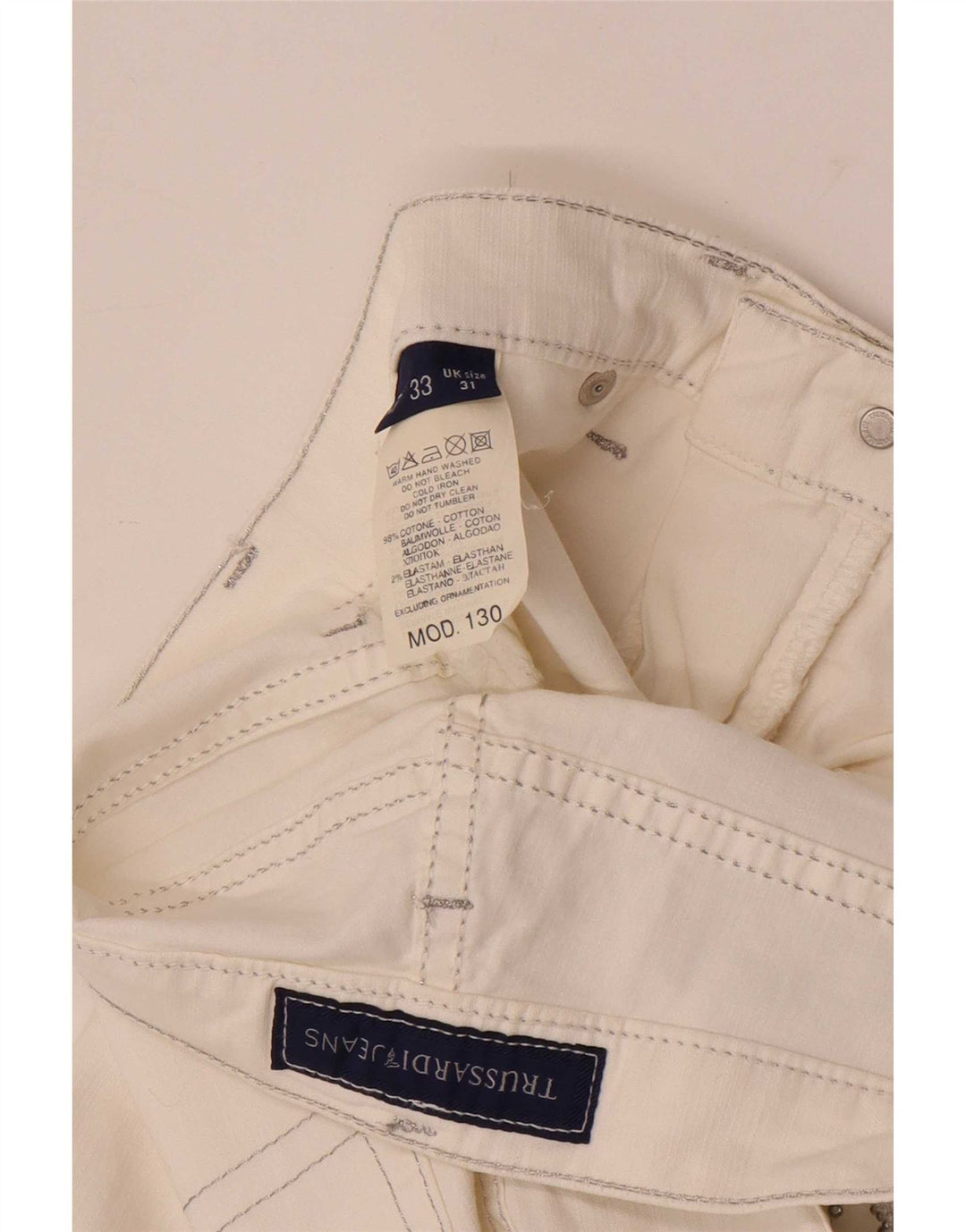 Vaqueros Bootcut Mujer Trussardi W31 L30 Algodón Blanco