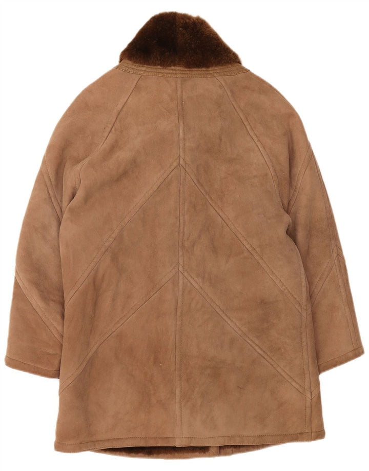 SMALBY Abrigo de piel de oveja extragrande para mujer UK 18 XL Marrón