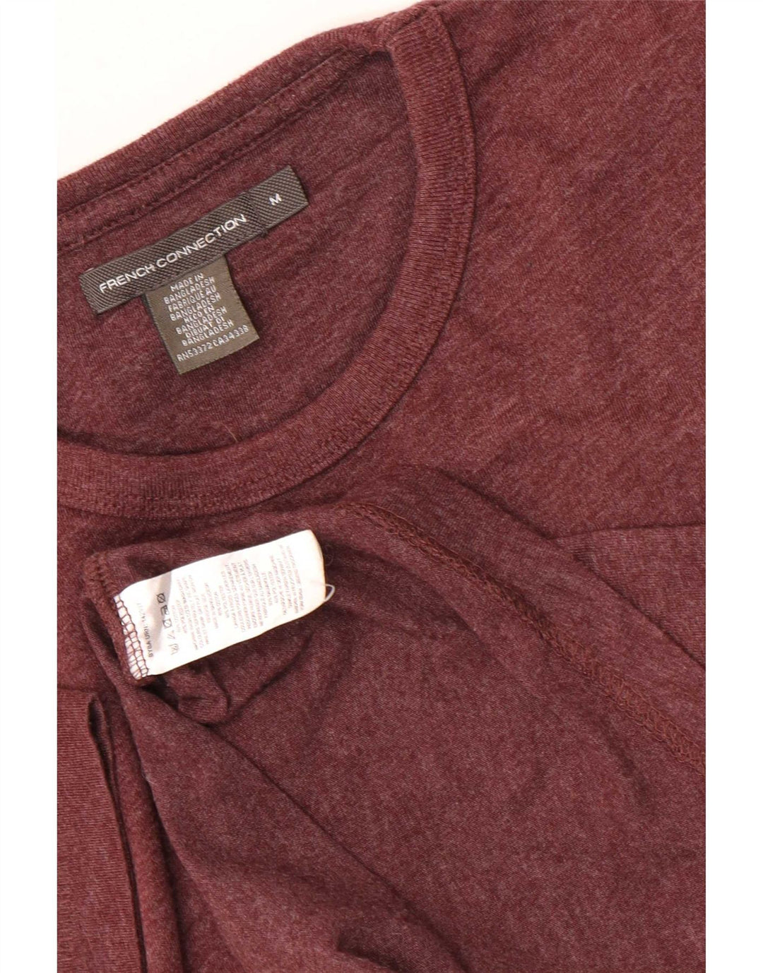 Camiseta para hombre French Connection Top de algodón moteado en granate mediano