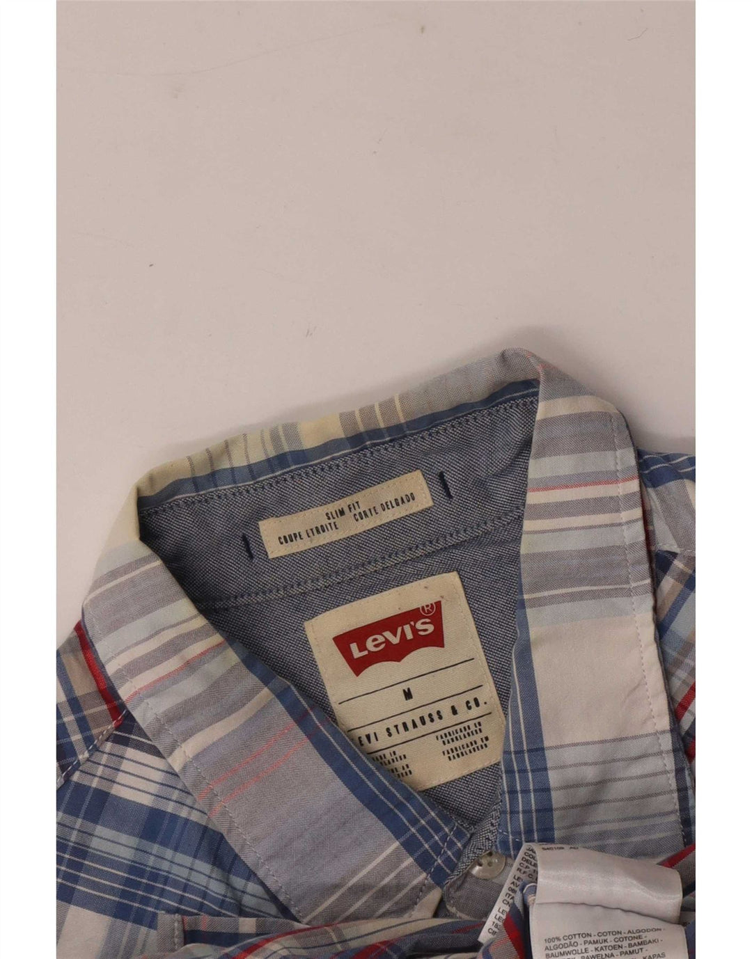 Camisa Levi's Hombre Slim Fit De Algodón A Cuadros Azul Medio
