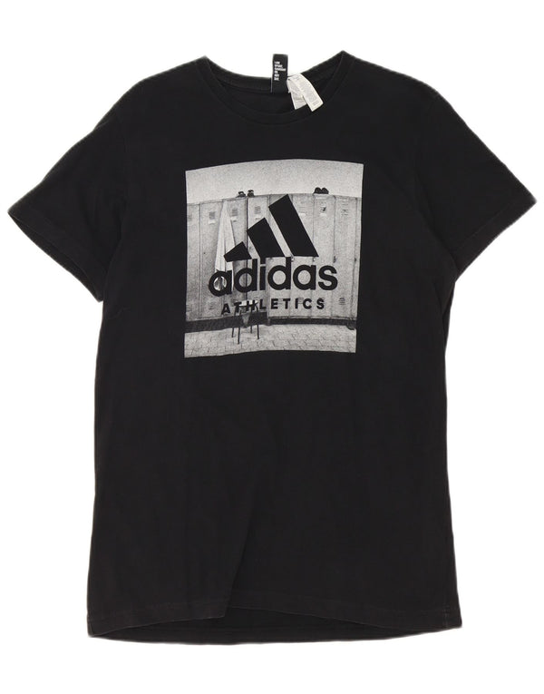 Adidas - Camiseta gráfica para hombre, talla mediana, algodón negro