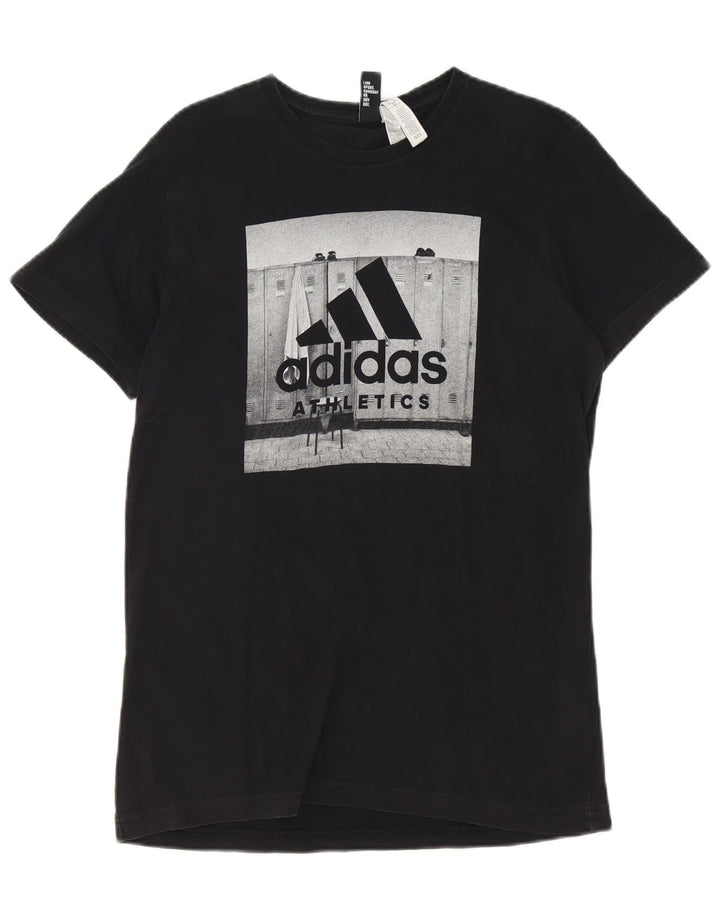 Adidas - Camiseta gráfica para hombre, talla mediana, algodón negro