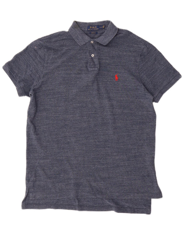 Polo Ralph Lauren Camisa de ajuste personalizado para hombre Grande Algodón moteado azul marino
