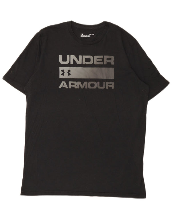Under Armour Camiseta gráfica para hombre Top mediano de algodón negro