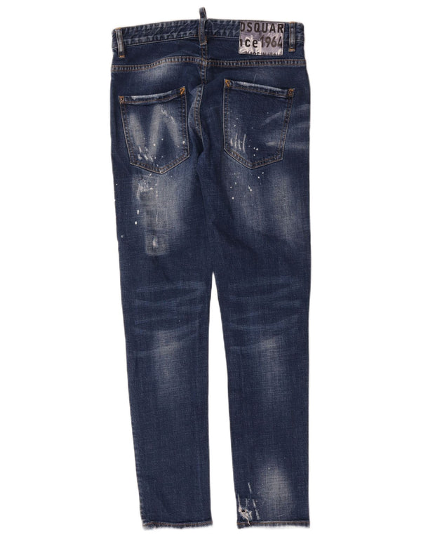 Dsquared2 Jeans ajustados desgastados para mujer IT 46 Large W30 L29 Algodón azul