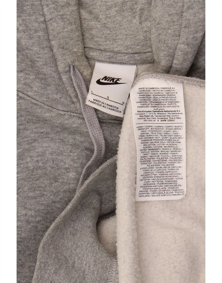 NIKE Jersey con capucha para hombre, talla grande, algodón gris