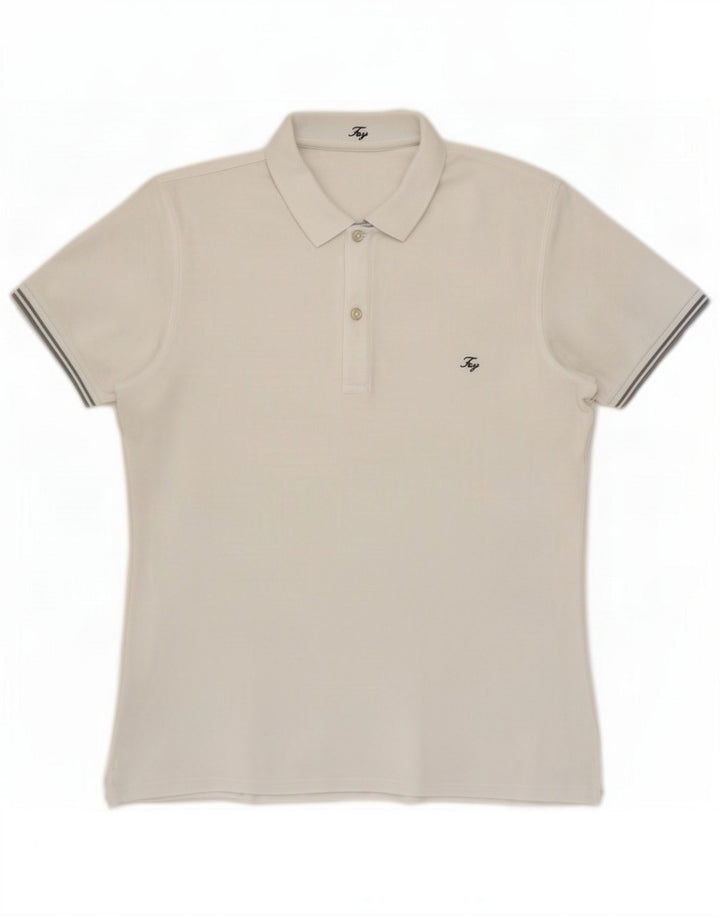 Fay Polo para hombre de algodón blanco grande