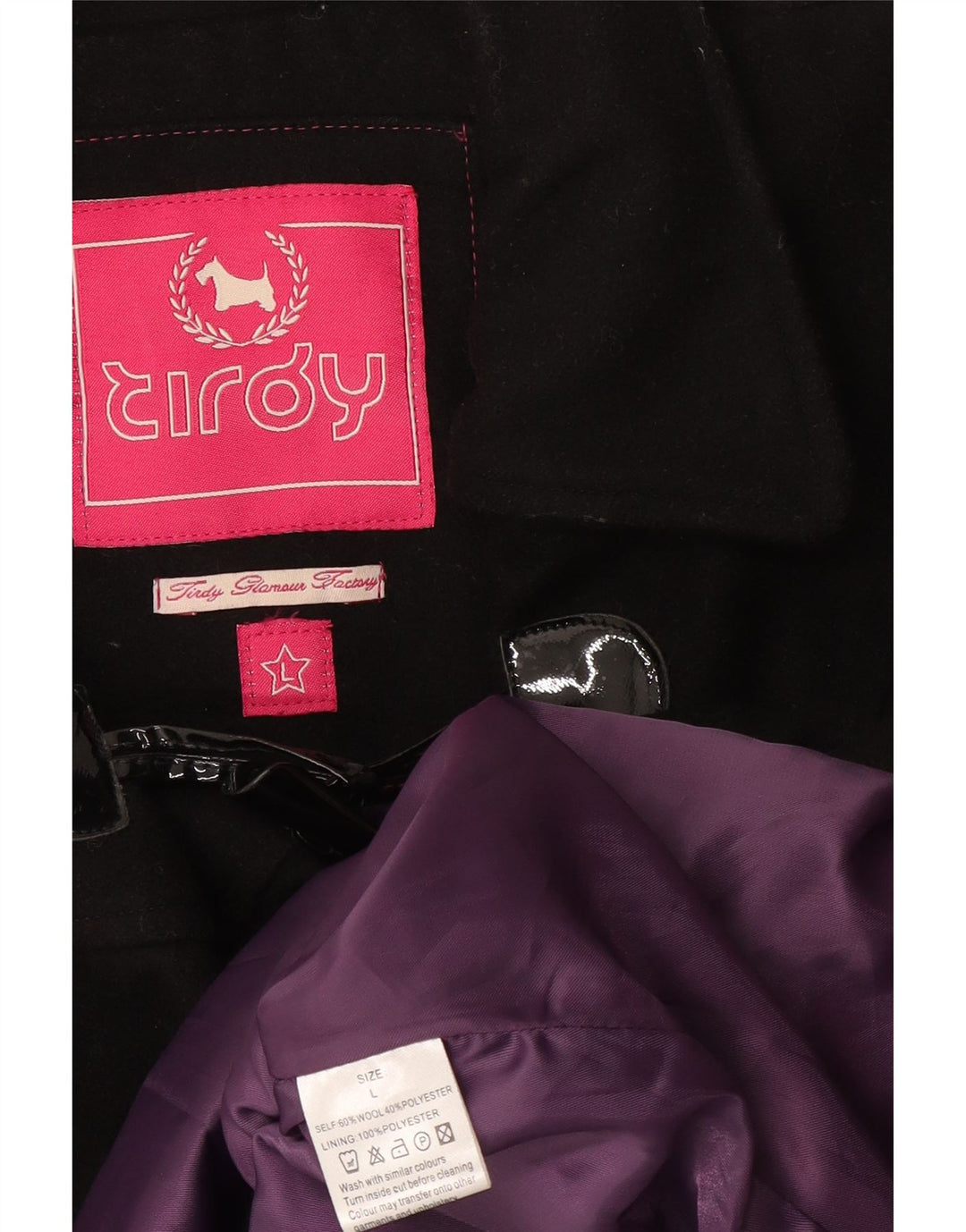 Tirdy Trenca para Mujer UK 46 Grande Lana Negra