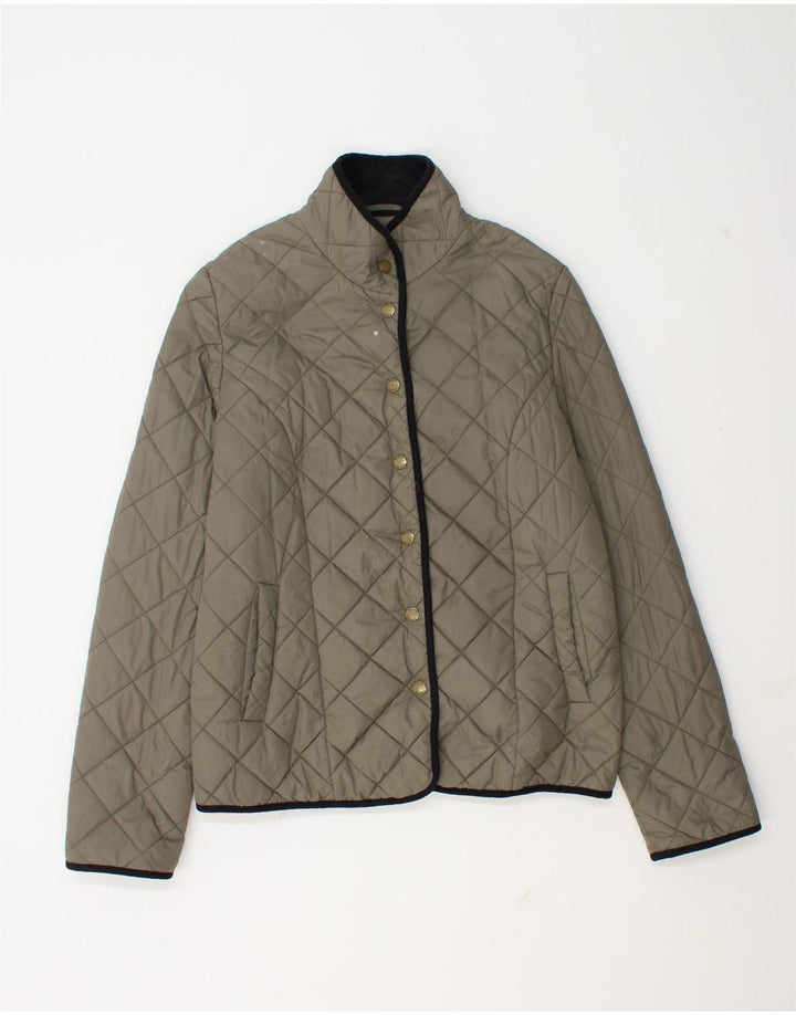 Jaeger Chaqueta acolchada para mujer UK 12 Medium Khaki Poliamida