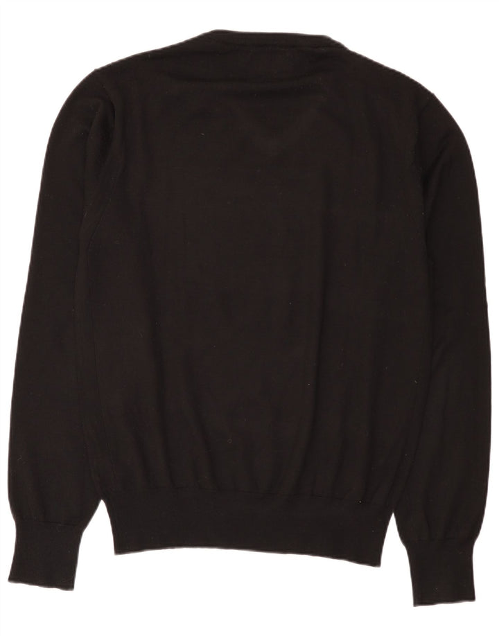 GUESS Suéter con cuello en V para hombre Acrílico negro mediano