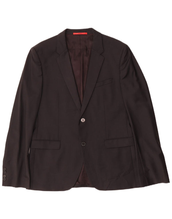Hugo Boss Chaqueta tipo blazer de 2 botones para hombre EU 52 XL Lana negra