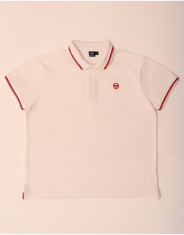 Sergio Tacchini Polo Hombre Grande Algodón Blanco