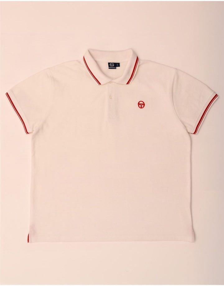 Sergio Tacchini Polo Hombre Grande Algodón Blanco