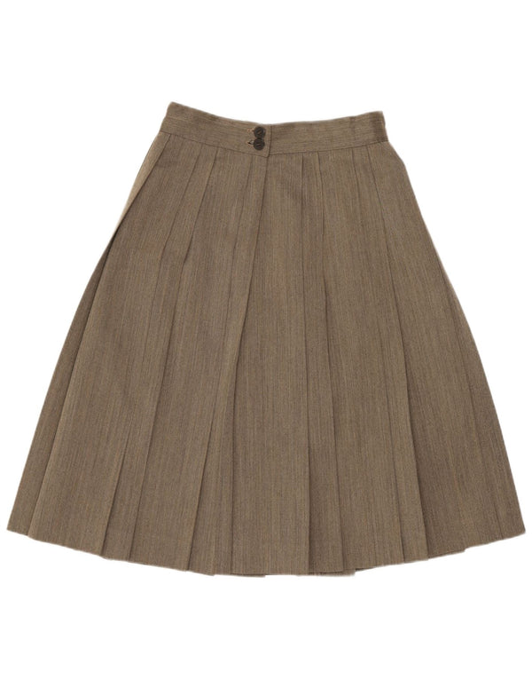 VINTAGE Falda plisada de cintura alta para mujer W24 XS Gris