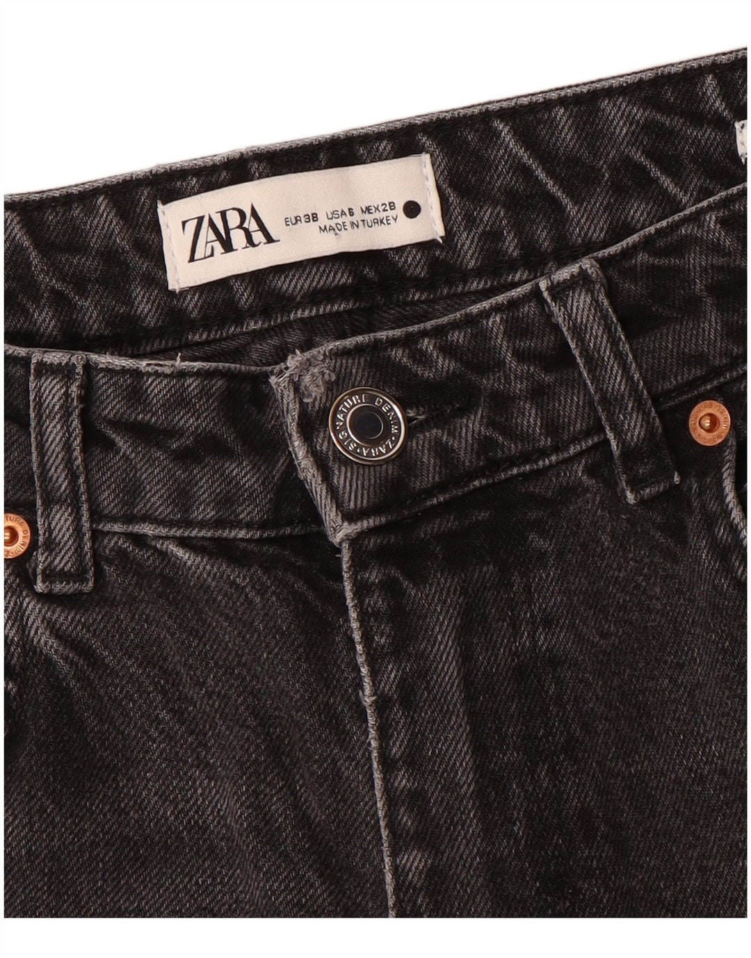 Zara Vaqueros rectos para mujer EU 38 Small W28 L32 Gris