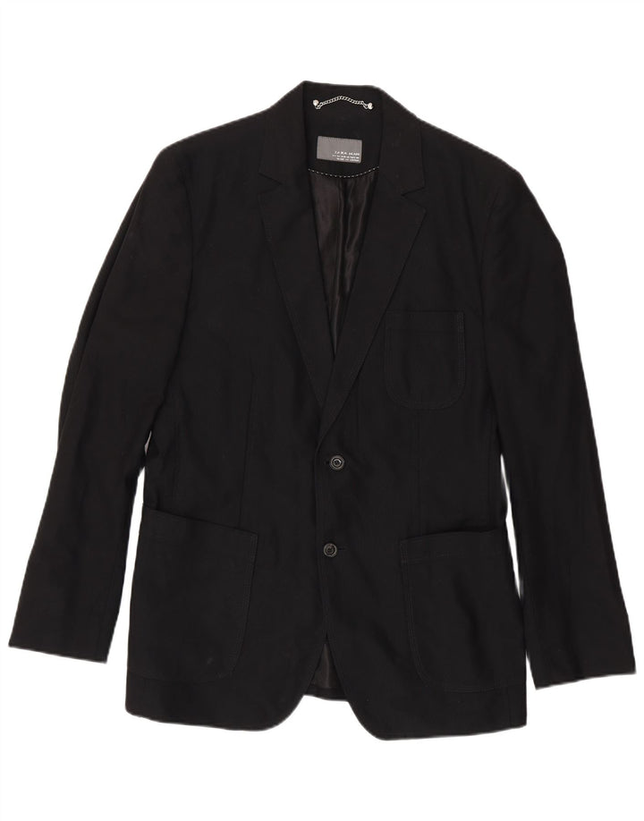 Zara Chaqueta tipo blazer de 2 botones para hombre EU 50 Mediana Algodón negro