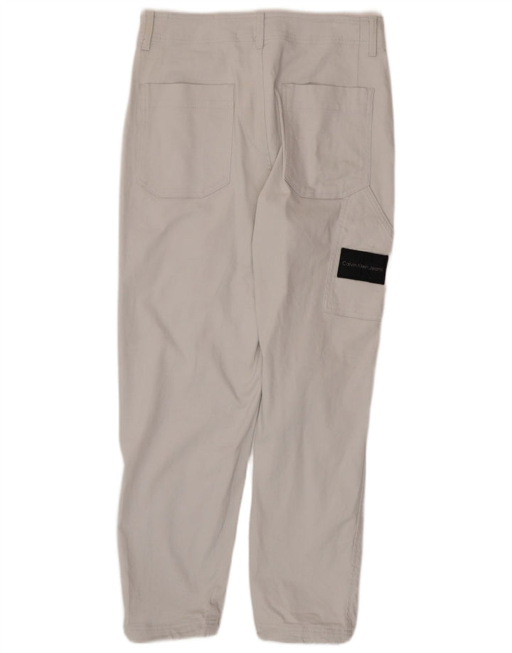 CALVIN KLEIN Pantalón cargo joggers para hombre W30 L28 Algodón blanco