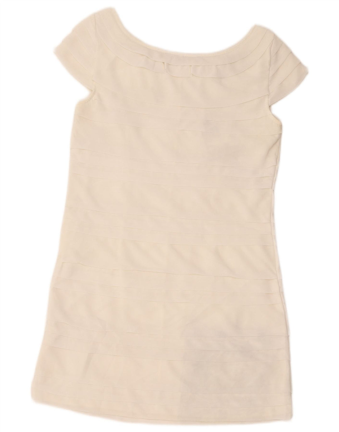 French Connection Vestido escalonado para mujer UK 40 Pequeño Poliéster blanco
