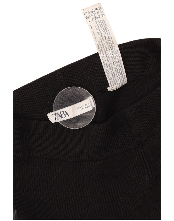 Zara Leggings Mujer UK 8 Small Viscosa Negra